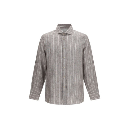 Beige Linen Dress Shirt