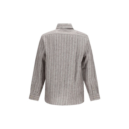Beige Linen Dress Shirt