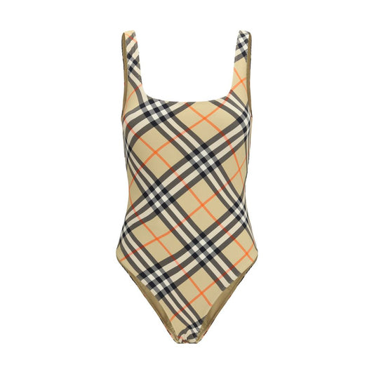 Beige Polyamide One-Piece Swimsuit