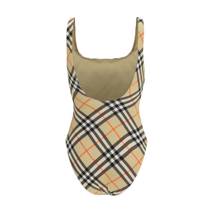 Beige Polyamide One-Piece Swimsuit