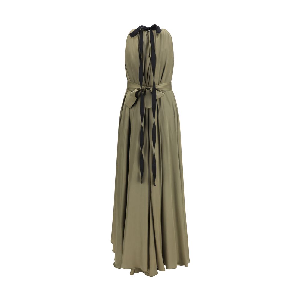 Bicolor Polyester Long Dress