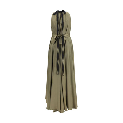 Bicolor Polyester Long Dress