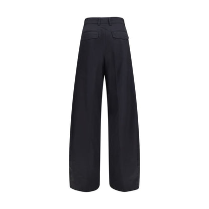 Black Cotton Casual Pants