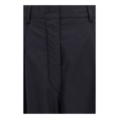 Black Cotton Casual Pants