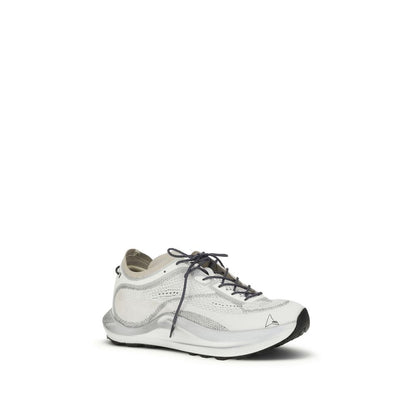 White Fabric Athletic Sneakers