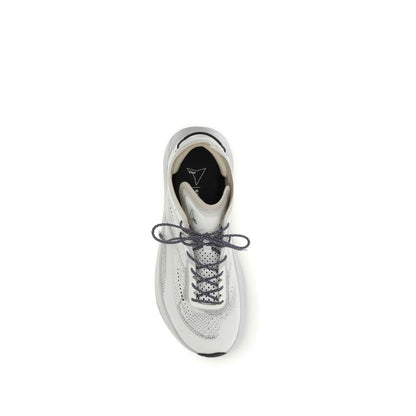 White Fabric Athletic Sneakers