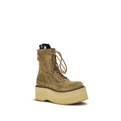 Bicolor Calf Leather Bos Taurus Lace-Up Boots