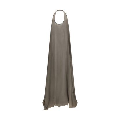 Gray Silk Casual Dress