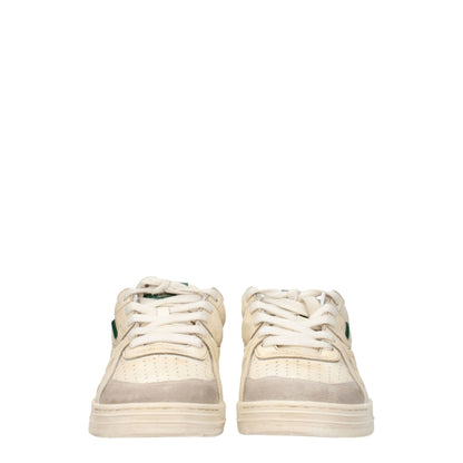 Beige Leather Low Top Sneakers