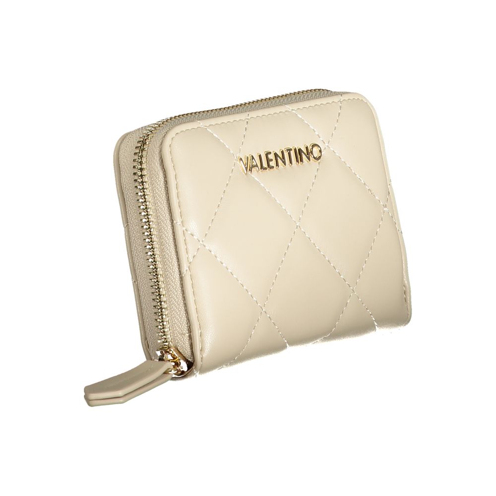 Beige Polyurethane Women's Wallet