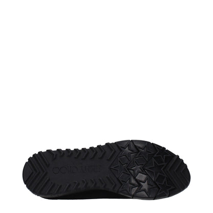 Black Fabric Slip-On Loafers