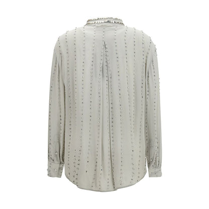 Gray Viscose Pattern Shirt