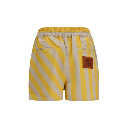 Bicolor Cotton Bermuda Shorts