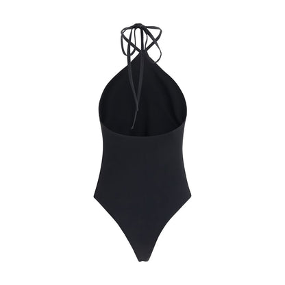 Black Polyamide One-Piece Swimsuit