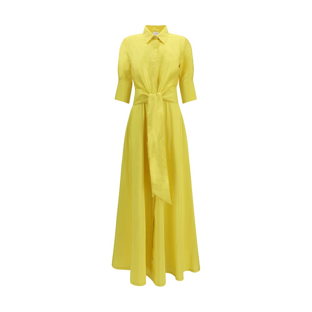 Bicolor Silk Casual Dress