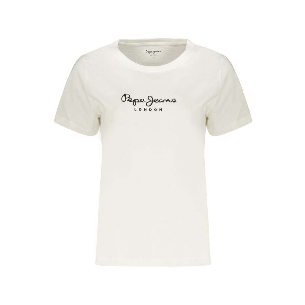 White Cotton Womens T-Shirt