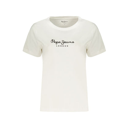 White Cotton Womens T-Shirt