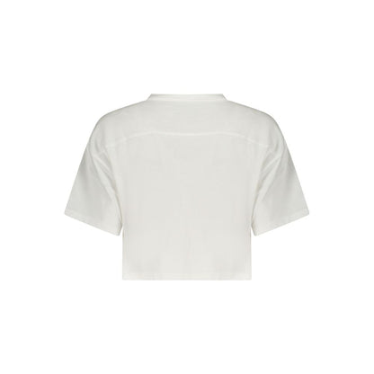 White Cotton Womens T-Shirt