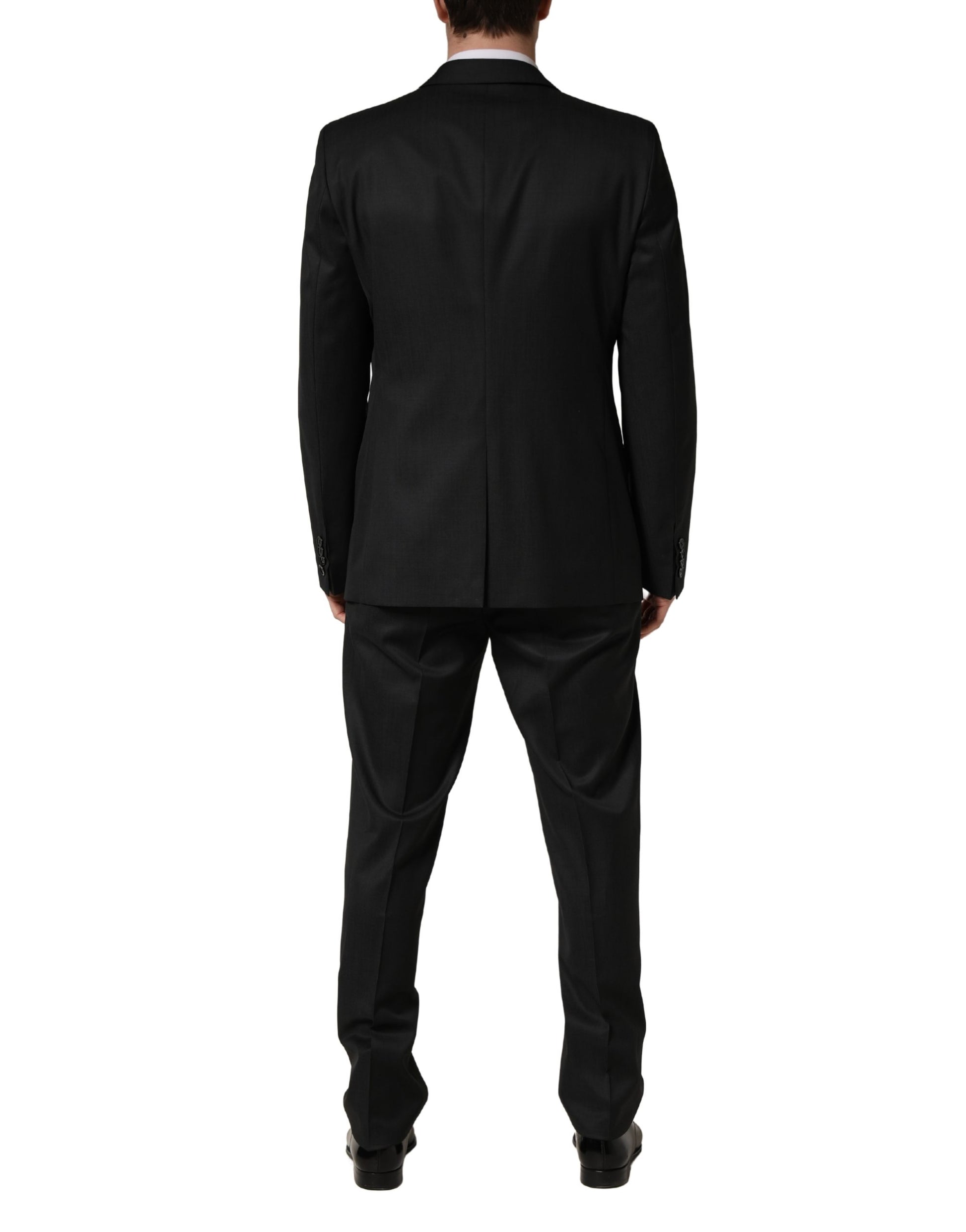 Black Wool 2 Buttons Formal 2 Piece Suit