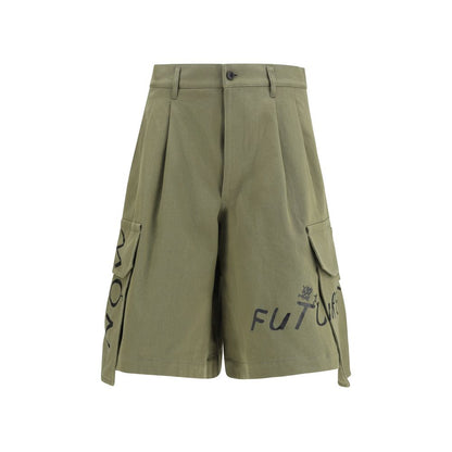 Bicolor Cotton Bermuda Shorts