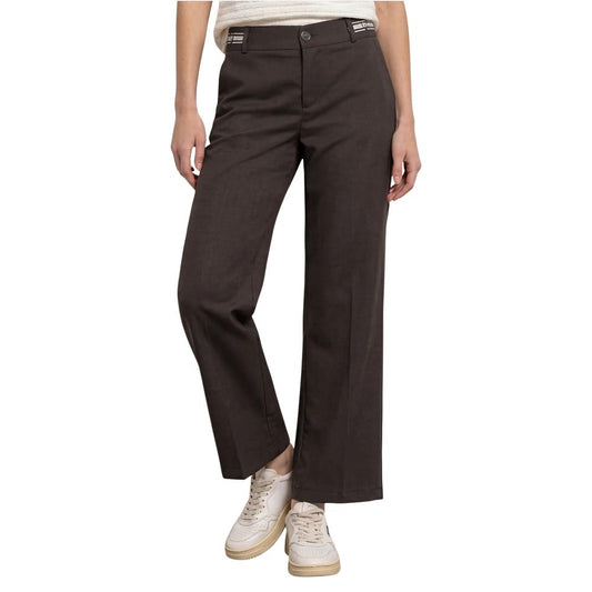 Brown Viscose Casual Pants
