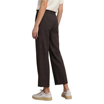 Brown Viscose Casual Pants