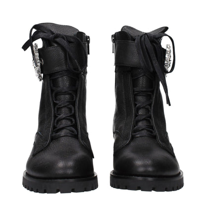 Black Leather Ankle Boots