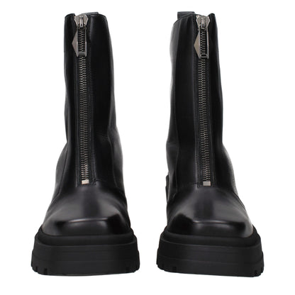 Black Leather Ankle Boots