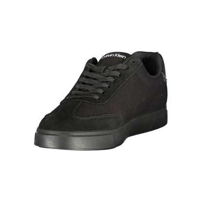 Black Polyester Athletic Sneakers