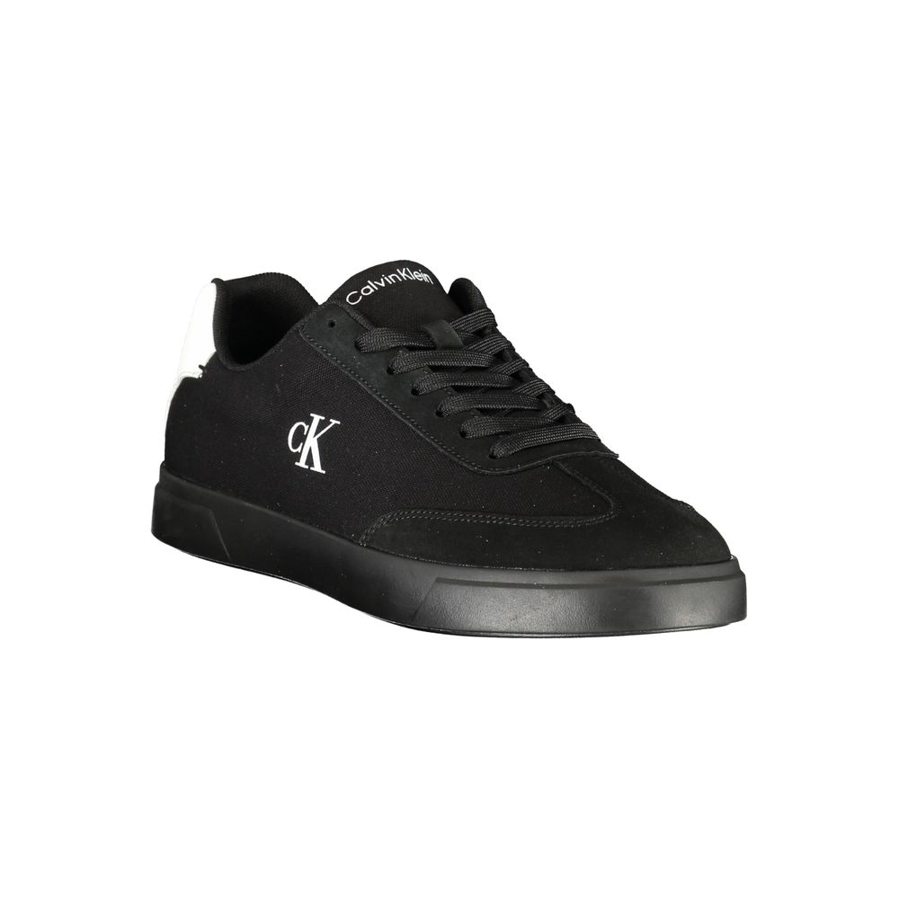 Black Polyester Athletic Sneakers