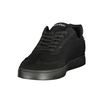 Black Polyester Athletic Sneakers