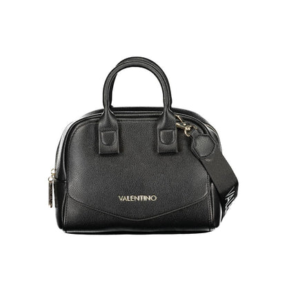 Black Synthetic Leather Women's Bag with Shoulder Strap
