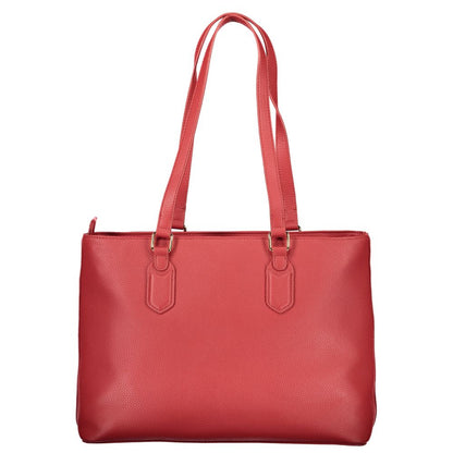 Rosso Polyurethane Women's Bag With Zip Closure And Compartments
