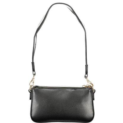 Nero Poliuretano Women's Handbag with Adjustable Shoulder Strap