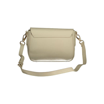 Beige Polyurethane Women Bag
