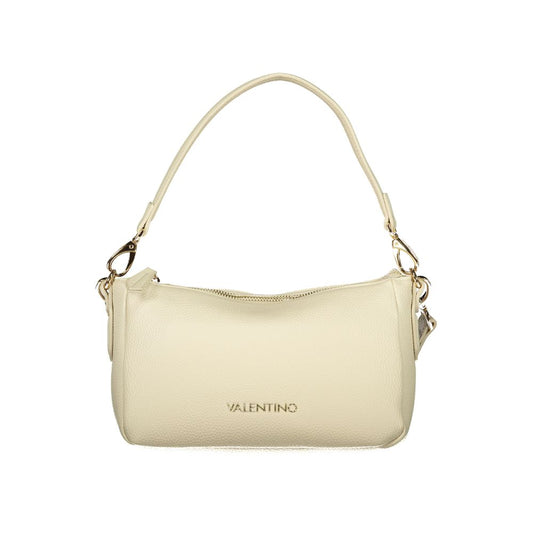 Beige Polyurethane Women's Bag with Shoulder Strap