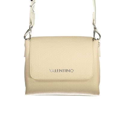 Beige Polyurethane Women Bag