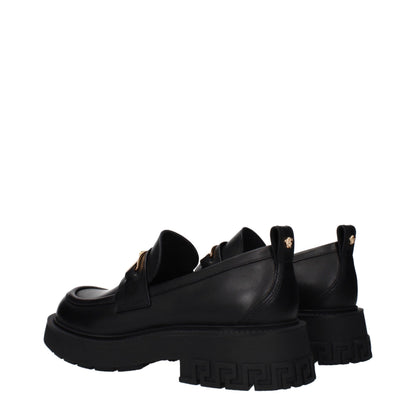 Black Leather Slip-On Loafers