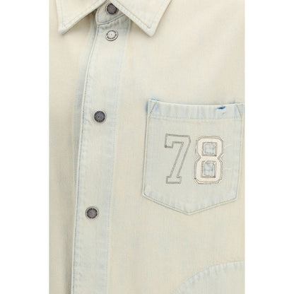 Beige Cotton Denim Jacket