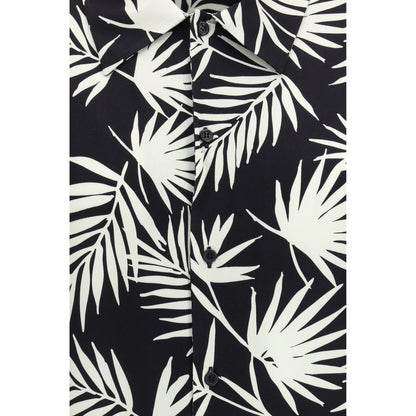 Black Viscose Pattern Shirt
