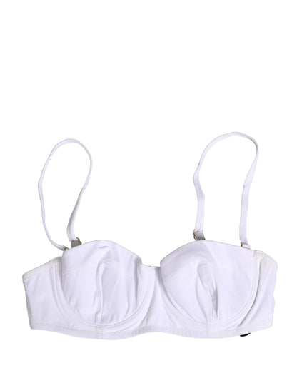White Nylon Bikini Logo Plaque 2 Piece Swimwear