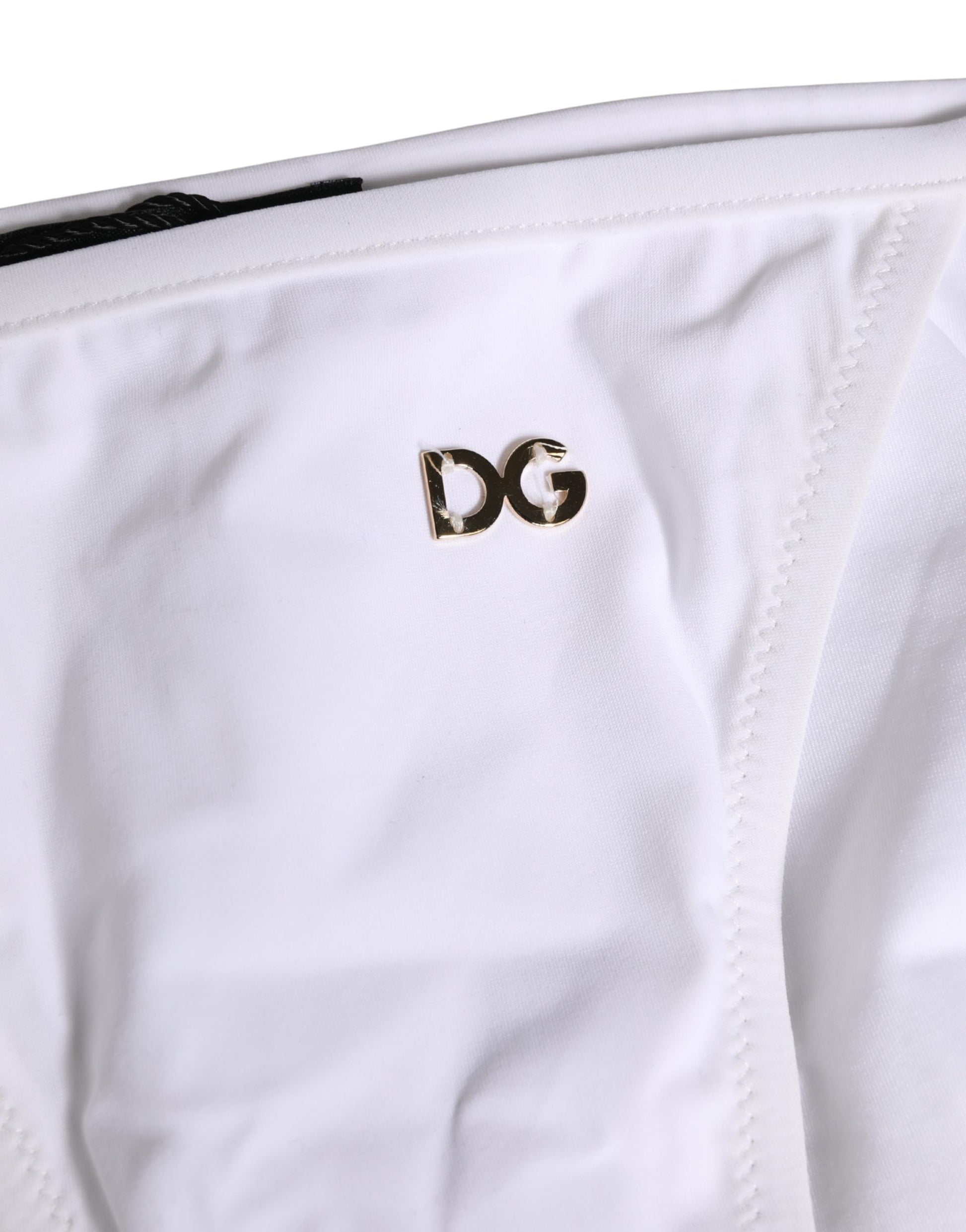 White Nylon Bikini Logo Plaque 2 Piece Swimwear