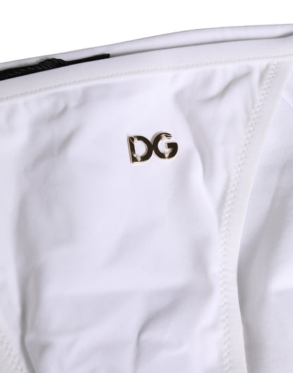 White Nylon Bikini Logo Plaque 2 Piece Swimwear