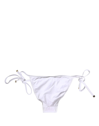 White Nylon Bikini Logo Plaque 2 Piece Swimwear