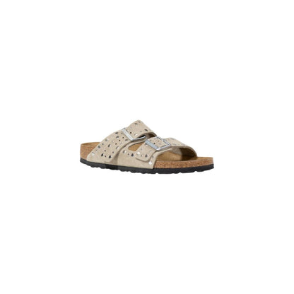 Gray Leather Sandals