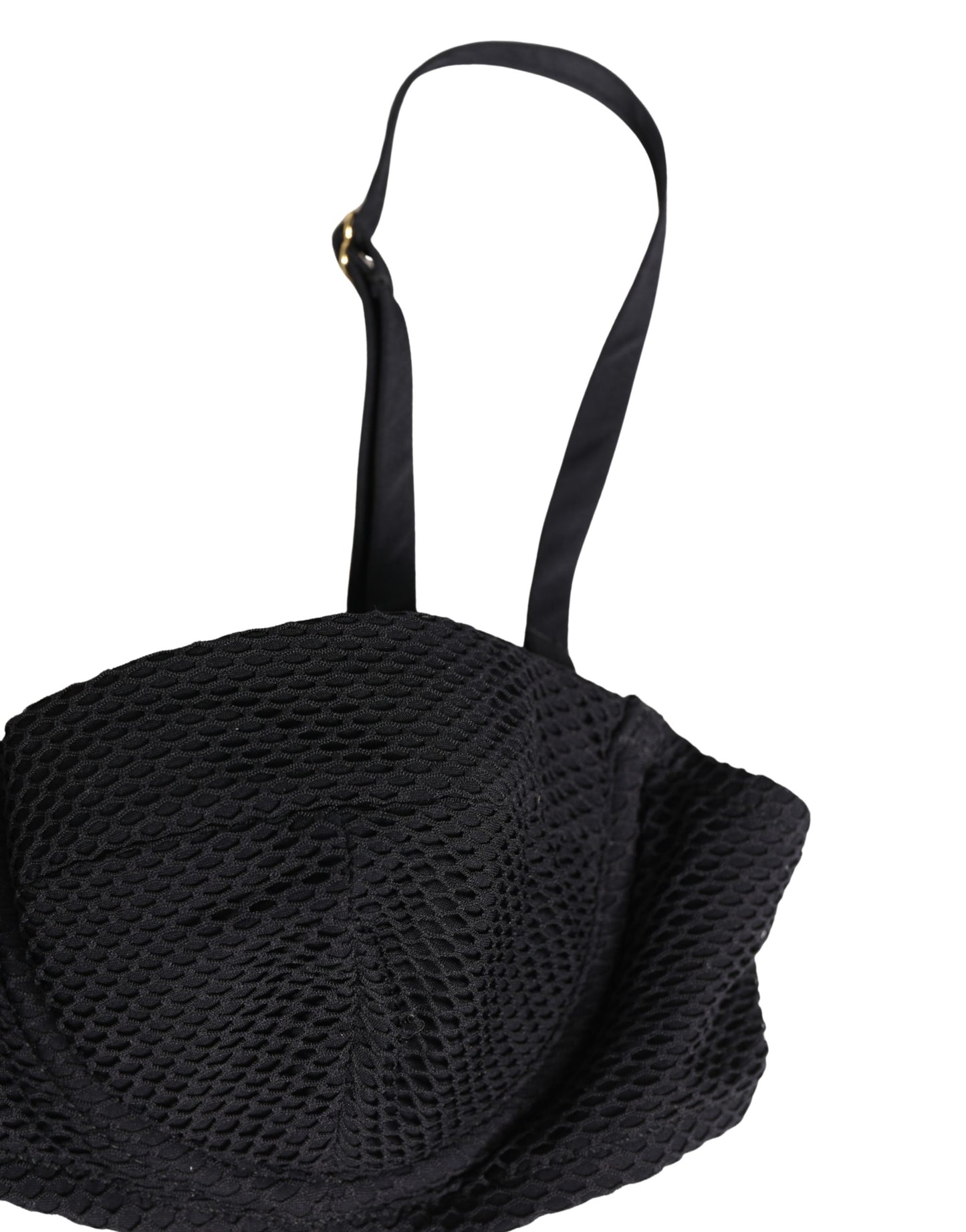 Black Nylon Padded Balconnet Brassiere Underwear