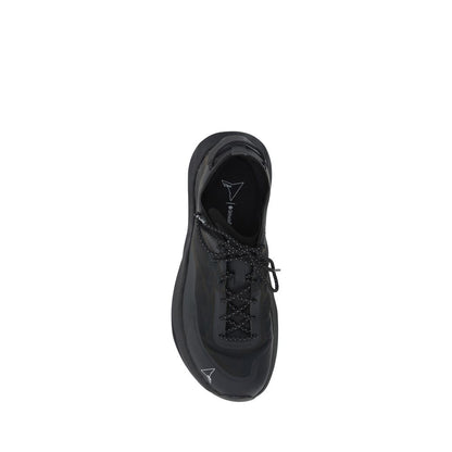 Black Polyester Athletic Sneakers