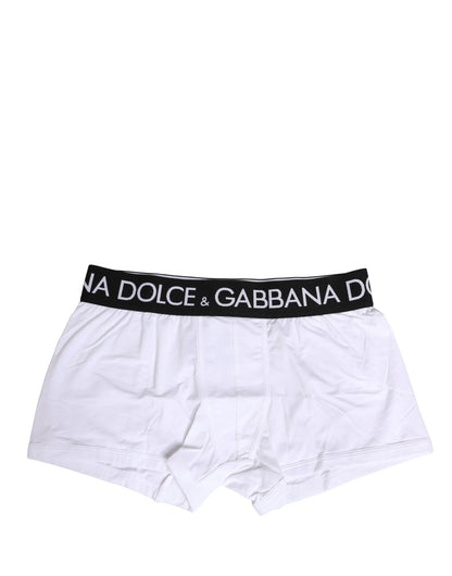 White Cotton Logo Waistband Boxer Shorts Underwear