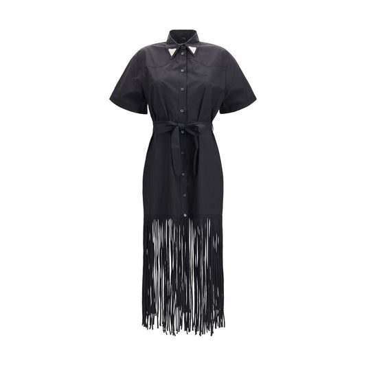 Black Cotton Casual Dress