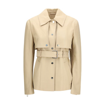 Beige Lamb Ovis Aries Aries Leather Jacket